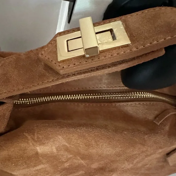 Fringe Suede Tan Claudia Firenze Bag New With Tags - Picture 3 of 5